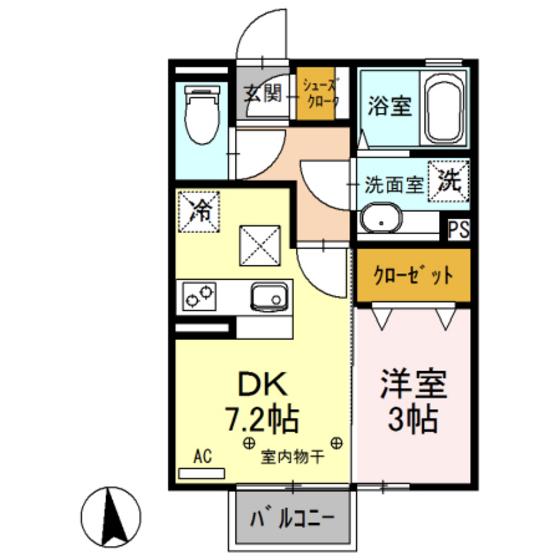 コ・クリエ(1DK/1階)の間取り写真