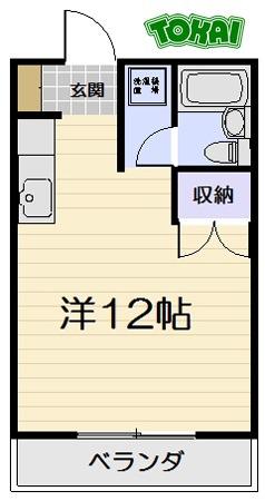 マンションいいとも(ワンルーム/2階)の間取り写真