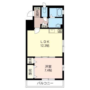 マストライフ本厚木I(1LDK/2階)の間取り写真