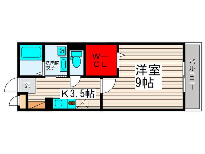 エスポワール西新井(1K/3階)の間取り写真