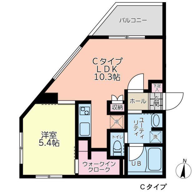 H&K BLDG.CHUORINKAN(1LDK/4階)の間取り写真