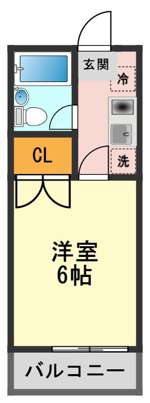レジデンス高橋II(1K/1階)の間取り写真