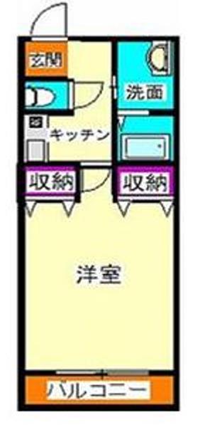 レジデンスTM村岡(1K/2階)の間取り写真