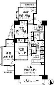 レジディア徳川(4LDK/5階)の間取り写真