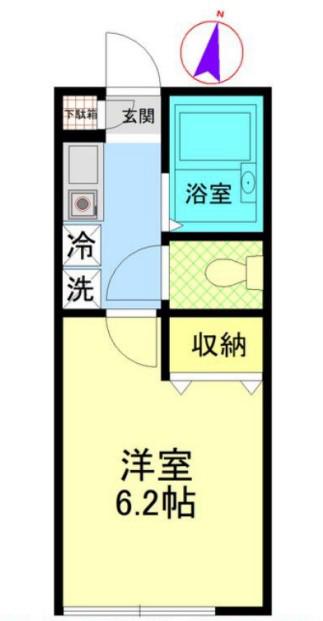 オウルージュ読売ランド(1K/2階)の間取り写真
