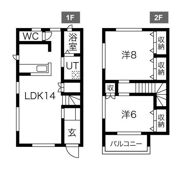 竹林メゾネットIII(2LDK/2階)の間取り写真
