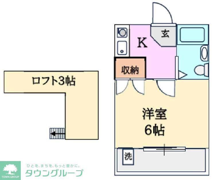 ミユテ北坂戸(1K/1階)の間取り写真