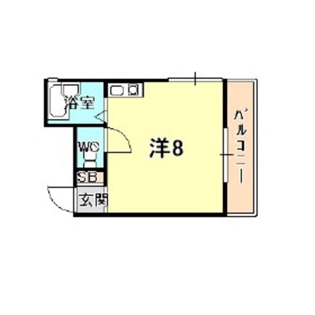ドリームコート甲東園(ワンルーム/1階)の間取り写真