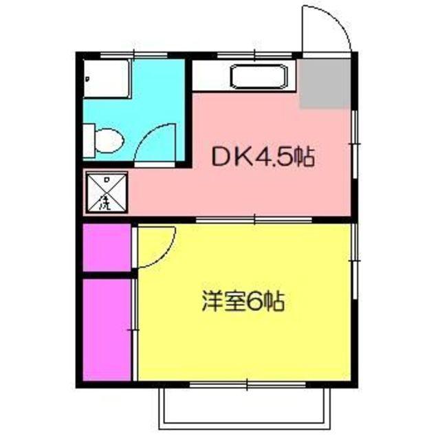 マンション富士(1DK/2階)の間取り写真