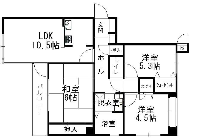 モントーレ大濠(3LDK/2階)の間取り写真