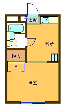第2坂和ビル(1K/3階)の間取り写真