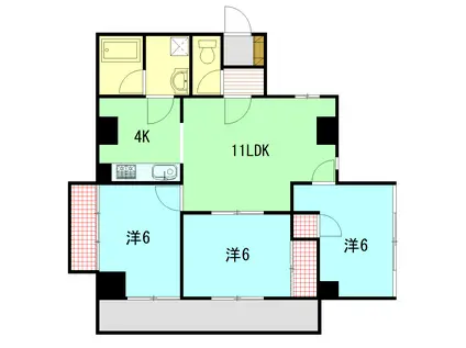 さだもりびるぢぃんぐ(3LDK/5階)の間取り写真