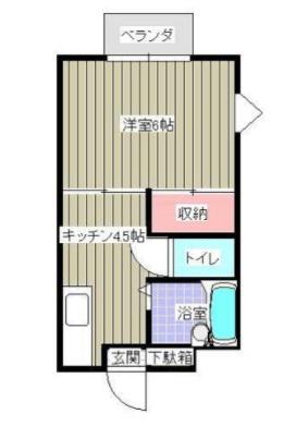CASA茶屋町(1K/1階)の間取り写真