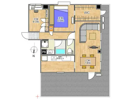 シティークレスト(2LDK/5階)の間取り写真