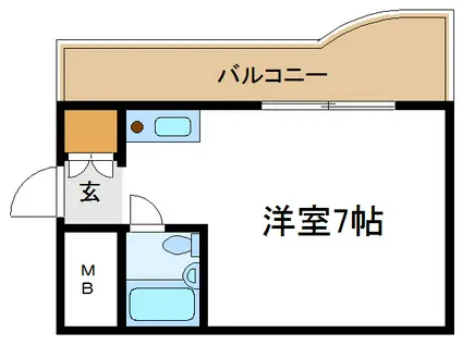 セントラルマンション平野(ワンルーム/3階)の間取り写真