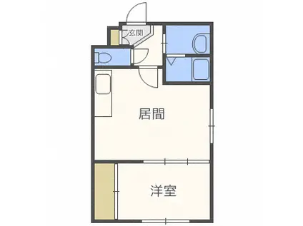 シャトー北28条(1LDK/2階)の間取り写真