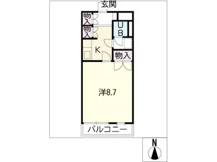 VILLA HONDA(1K/2階)の間取り写真