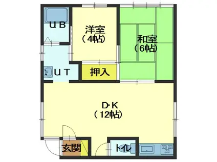 ソレイユいずみ(2DK/2階)の間取り写真