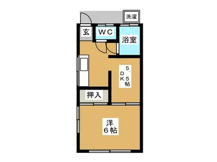 第二栄荘(1DK/1階)の間取り写真