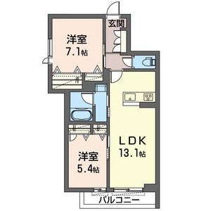 アリビオ公津の杜(2LDK/3階)の間取り写真
