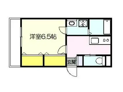 横浜元町ガーデン離宮(1K/2階)の間取り写真