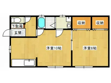 ヴェルディア東雲(1LDK/1階)の間取り写真