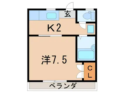 ネクシス八木田(1K/1階)の間取り写真