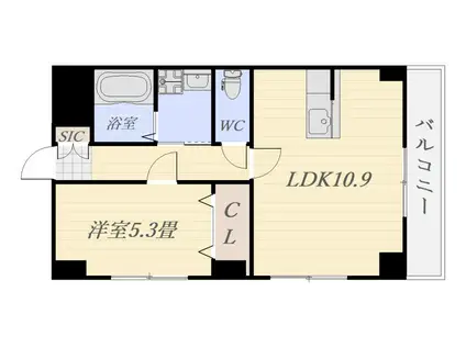 ラヴァーズ武岡II(1LDK/2階)の間取り写真