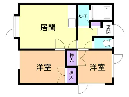 クレールシャンブル(2LDK/2階)の間取り写真