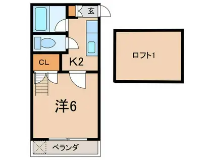 メゾンフジヌキ(1K/1階)の間取り写真