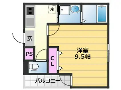 フジパレス堺石津川ノース(1K/2階)の間取り写真