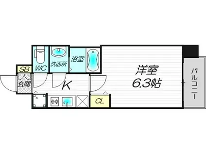 プレサンス梅田東アルファ(1K/5階)の間取り写真