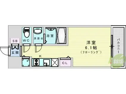 ララプレイス ザ・大阪リヴァージュ(1K/11階)の間取り写真