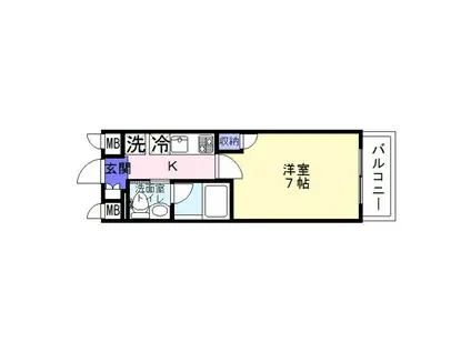 クリスタル昭和(1K/7階)の間取り写真