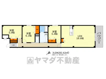 アルシオーネ桜井(3LDK/2階)の間取り写真