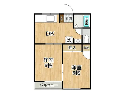 コータス並木(2DK/1階)の間取り写真