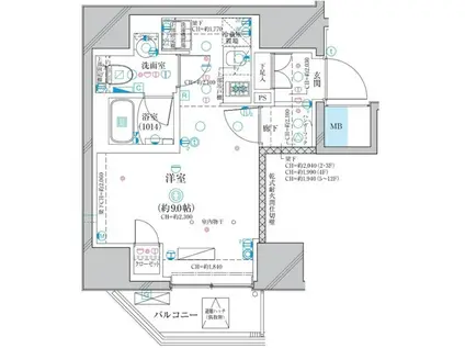 ディアレイシャス蒲田II(ワンルーム/9階)の間取り写真