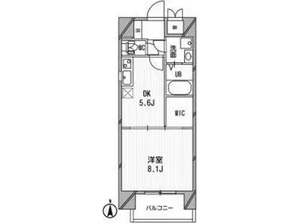 アスリート江坂II番館(1K/7階)の間取り写真