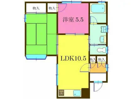 板橋区向原2丁目貸アパート(2LDK/1階)の間取り写真