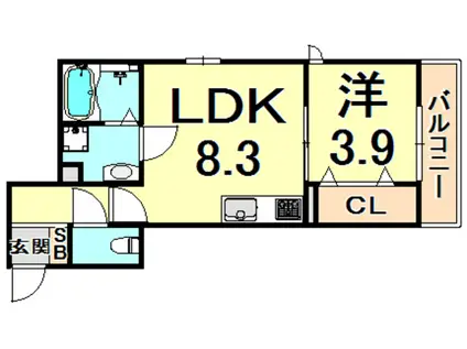 CLII(1LDK/2階)の間取り写真