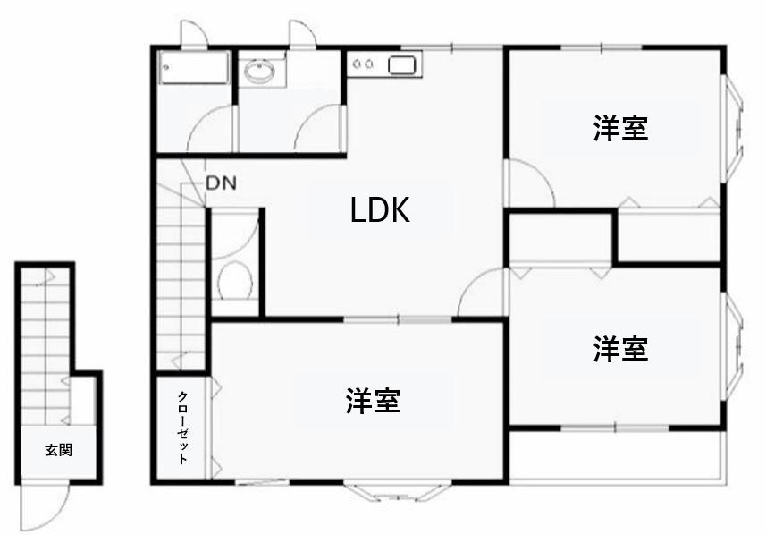 アネックス宮子D(3LDK/1階)の間取り写真