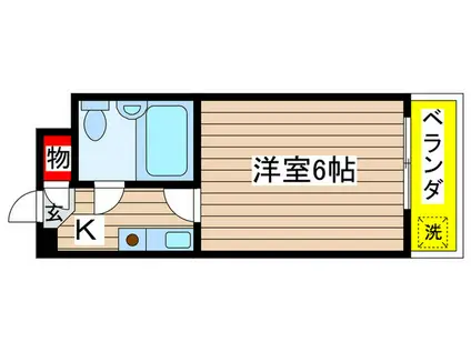 レジデンスM1(1K/2階)の間取り写真