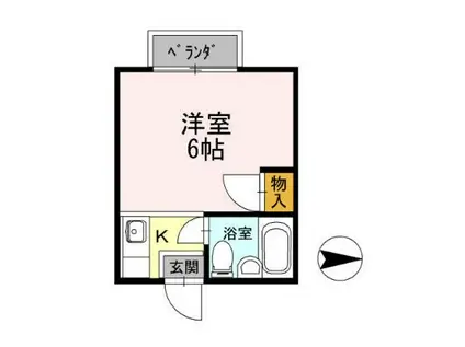 調布ハイムピア(ワンルーム/1階)の間取り写真