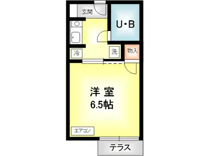 エクセルセジュール(1K/2階)の間取り写真