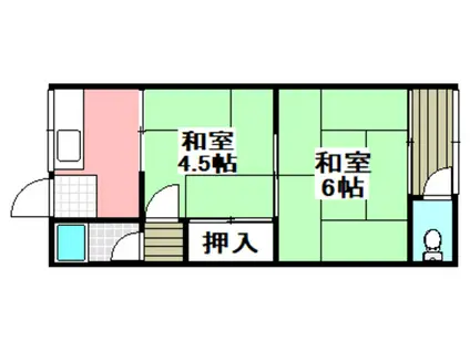 フォアール鳥飼和道2号棟(2K/1階)の間取り写真