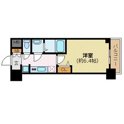 プレサンス新大阪イオリア(1K/9階)の間取り写真