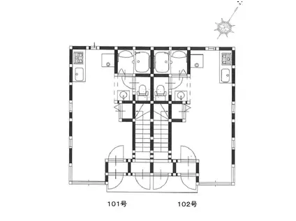 ＪＲ東北本線 福島駅(福島) バス乗車時間：15分 最寄りバス停で下車 徒歩8分 2階建 築8年(ワンルーム/1階)の間取り写真