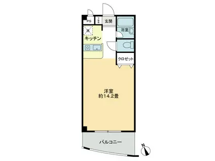 ビブラン宇多津(ワンルーム/2階)の間取り写真