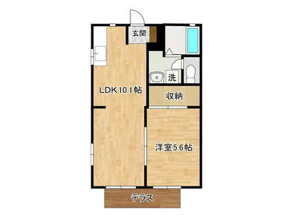 プティヴェルジェ(1LDK/1階)の間取り写真