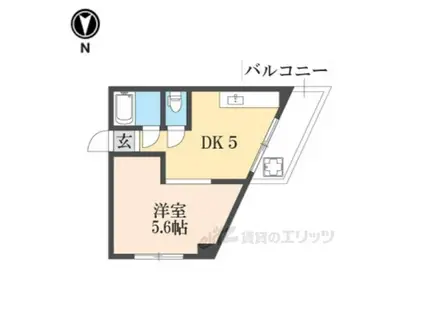 ハイツ東山(1DK/2階)の間取り写真